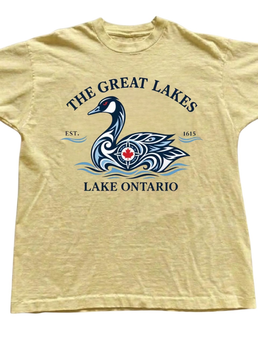 Gildan Pale Yellow 'The Great Lakes - Lake Ontario' Graphic Tee
